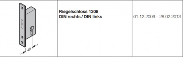 Hörmann Riegelschloss 1308 DIN rechts DIN links für Industrie Tore der Baureihe 40-50 , 3095120