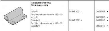 Hörmann Rollenhalter RH029 für Aufsetzstück verzinkt BR 60, 3097054