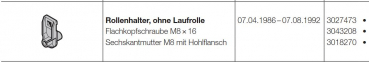 Hörmann Rollenhalter ohne Laufrolle für Sektionaltore LTE und LPU, der Baureihe 20, 3027503, 3027473