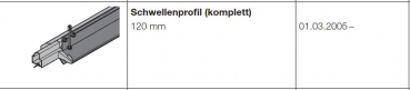 Hörmann Schwellenprofil komplett 120 mm Zubehör für Torglieder der Baureihe 40, 4005124