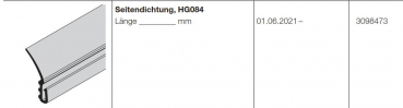 Hörmann Seitendichtung, HG084 für Industrietore Baureihe 60, 3097673