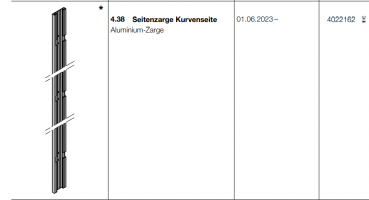 Hörmann Seitenzarge Kurvenseite Aluminium-Zarge, 4022162, Seiten-Sektionaltore, BR 30