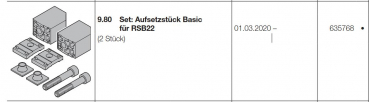 Hörmann Set: Aufsetzstück Basic für Bodendichtung RSB22, 635768