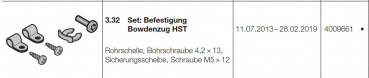 Hörmann Set: Befestigung Bowdenzug HST42, Seiten-Sektionaltore, 4009661