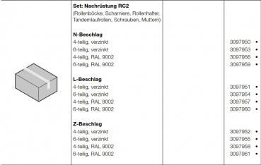 Hörmann Set: Nachrüstung RC2, Baureihe 40, 4-teilig, verzinkt, LPU 67 Thermo, L-Beschlag (Privat Tore), 3097951