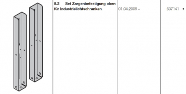 Hörmann Set Zargenbefestigung oben für Industrielichtschranken, 637141