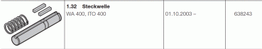 Hörmann Steckwelle Industrieantriebe WA 500 FU, 638243