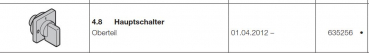 Hörmann Steuerungen integriert 360 Hauptschalter Oberteil, 635256