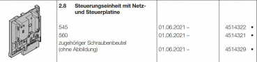 Hörmann Steuerungseinheit 545 mit Netz- und Steuerplatine, 4514322