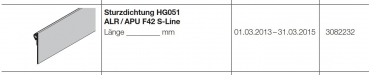 Hörmann Sturzdichtung HG051ThermoFrame Bautiefe 42 Zubehör für Torglieder Ersatzteile für die Industrietor Baureihe 40-50, 3090368