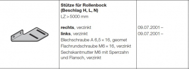 Hörmann Stütze für Rollenbock links-von innen gesehen-Edelstahl (ab Torbreite 5010 mm) für Baureihe 40 und Industrie-Baureihe 30-40-50, 3043322