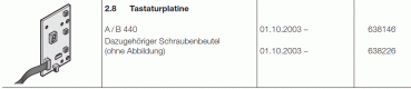 Hörmann Tastaturplatine Steuerung A / B 440, 420 R, 638146