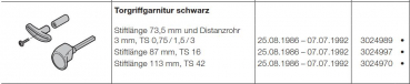 Hörmann Torgriffgarnitur Stiftlänge 87 mm der Baureihe 20, 3024997