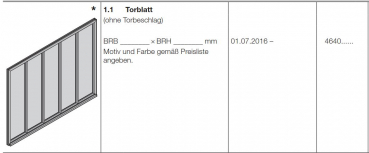 Hörmann Türblatt für Doppelgaragen-Schwingtor N 500, 4640