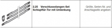 Hörmann Verschlussstangen-Set Schlupftür-Tor mit Umlenkung, 1753030