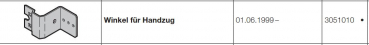 Hörmann Seil- und Kettenhalter für Baureihe 20, 30, 40 und Industrie-Baureihe 20, 30, 40 und 50, 3025357Hörmann Winkel für Handzug für Baureihe 20, 30, 40 und Industrie-Baureihe 20, 30, 40 und 50 , 3051010