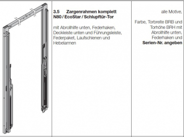 Hörmann Zargenrahmen komplett N80 / EcoStar / Schlupftür-Tor, 84