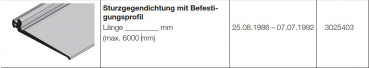 Hörmann Sturzgegendichtung mit Befestigungsprofil der Baureihe 20 Industrietore, 3025403