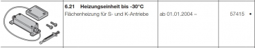 Heizungseinheit bis -30 grad C Flächenheizung  für Steck-und Kettenantriebe, 57415