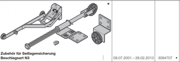 Hörmann Seillagensicherung Beschlags Art N3 für die Industrietore der Baureihe 30-40-50, 3094707