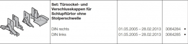 Hörmann Türsockel Set und Verschlusskappen für Schlupftürtor ohne Stolperschwelle DIN Rechst der Baureihe 40, 3064284