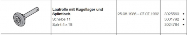 Hörmann Laufrolle mit Kugellagerund splintloch für Industrie-Baureihe 20, 3025560