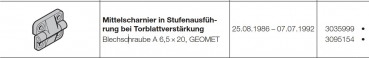 Hörmann Mittelscharnier in Stufenausführung bei Torblattverstärkung aus Aluminium Druckguß für Industrie-Baureihe 20, 3035999