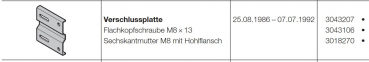 Hörmann Verschlussplatte für Industrietore der Baureihe 20, 30, 40 und 50, 3043207