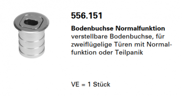 Jansen-Economy 60 RC Türen Bodenbuchse Normalfunktion verstellbare, Artikelnummer 556.151