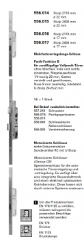 Jansen-Economy 60 RC Türen Mehrfachverriegelungs-Schloss, Panik-Funktion B, zweiflügelig Vollpanik-Türen, Stulp 24000 mm ø 22 mm, Artikelnummer 556.015