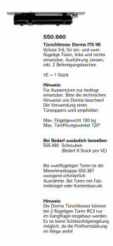 Jansen-Economy 60 RC Türen Türschliesser Dorma ITS 96 Grösse 3.6, für ein- und zwei- flügelige Türen, Artikelnummer 550.660