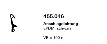 Jansen Janisol Arte 2.0, Anschlagdichtung EPDM, schwarz, 455.046