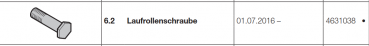 Hörmann Doppelgaragen-Schwingtor N 500, Laufrollenschraube, 4631038