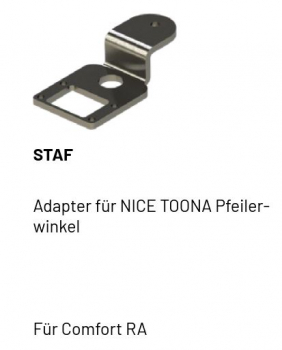 Marantec Adapter für NICE TOONA Pfeilerwinkel für Comfort RA, 178389