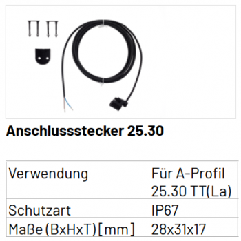 Marantec, MFZOvitor Protect-Contact 25.30 Abschlussstecker 8K2 Stecker mit Kabel, Länge 5.000 mm , 149936