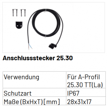 Marantec, MFZOvitor Protect-Contact 25.30 Abschlussstecker 8K2 Stecker mit Kabel, Länge 1.00 mm, 149935