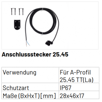 Marantec Abschlussstecker Protect-Contact 25.45, Länge 5.000 mm, 149934