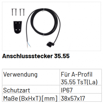 Marantec Protect-Contact 35.55 Abschlussstecker, mit Kabellänge 10.000 mm, 164157, 186966