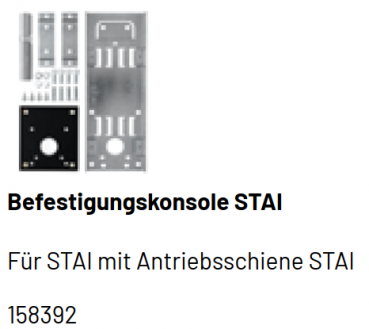 Marantec Befestigungskonsole STAI, Antriebsschiene STAI, 158392