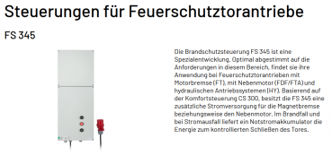 Marantec Brandschutzsteuerung, FS 345, für Feuerschutztorantriebe, SET_CCU_18