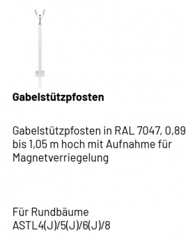 Marantec Gabelstützpfosten in RAL 7047, 182784