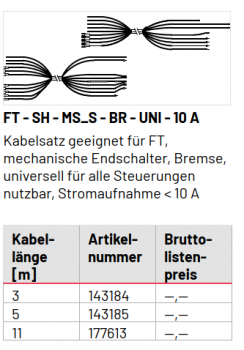 Marantec Kabelsätze FT - SH - MS_S - BR - UNI - 10 A