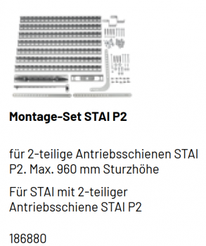 Marantec Montage-Set STAI P2, Antriebsschiene STAI P2, 186880