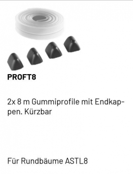 Marantec PROFT9, 2x8m Gummiprofile mit Endkappen, 178429