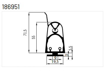 Marantec Protect-Contact 35.55, Kontaktleistenprofil mit Dichtlippe (TsTLa), 149869, 186951