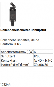 Marantec Rollenhebelschalter Schlupftür, 103244