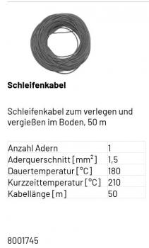 Marantec Schleifenkabel Typ SIAF 1,5 mm² für Schleifendetektor, 8001745