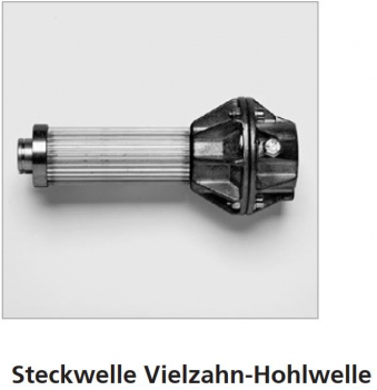 Marantec Steckwelle Vielverzahnung mit Anflanschadapter für Federwelle 25,0 mm mit Nut, 77122