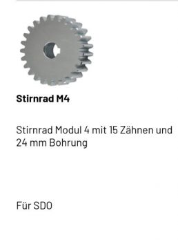 Marantec Stirnrad Modul 4 mit 15 Zähnen und 24 mm Bohrung, 167290