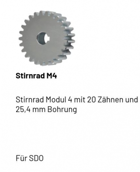 Marantec Stirnrad Modul 4 mit 20 Zähnen und  25,4 mm Bohrung, 99457
